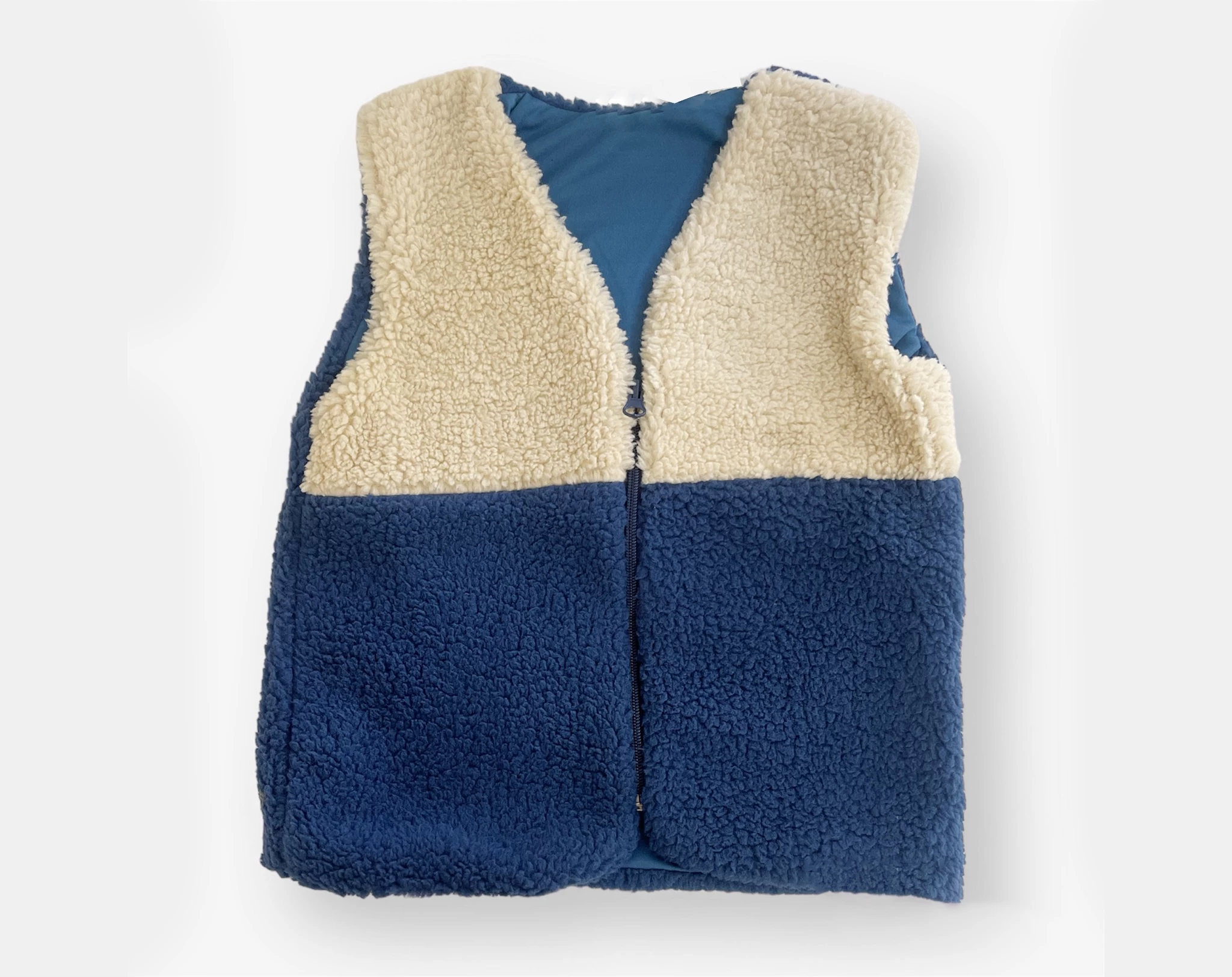 Navy teddy vest