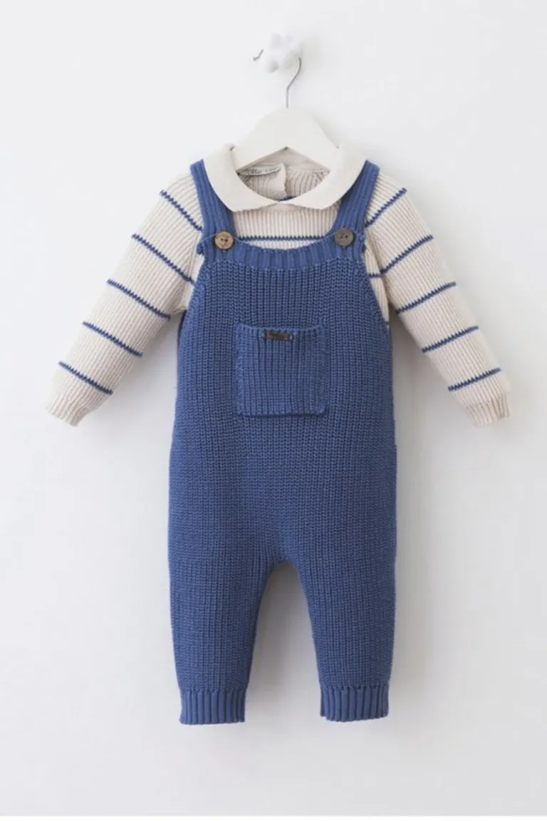 Blue knitted overall