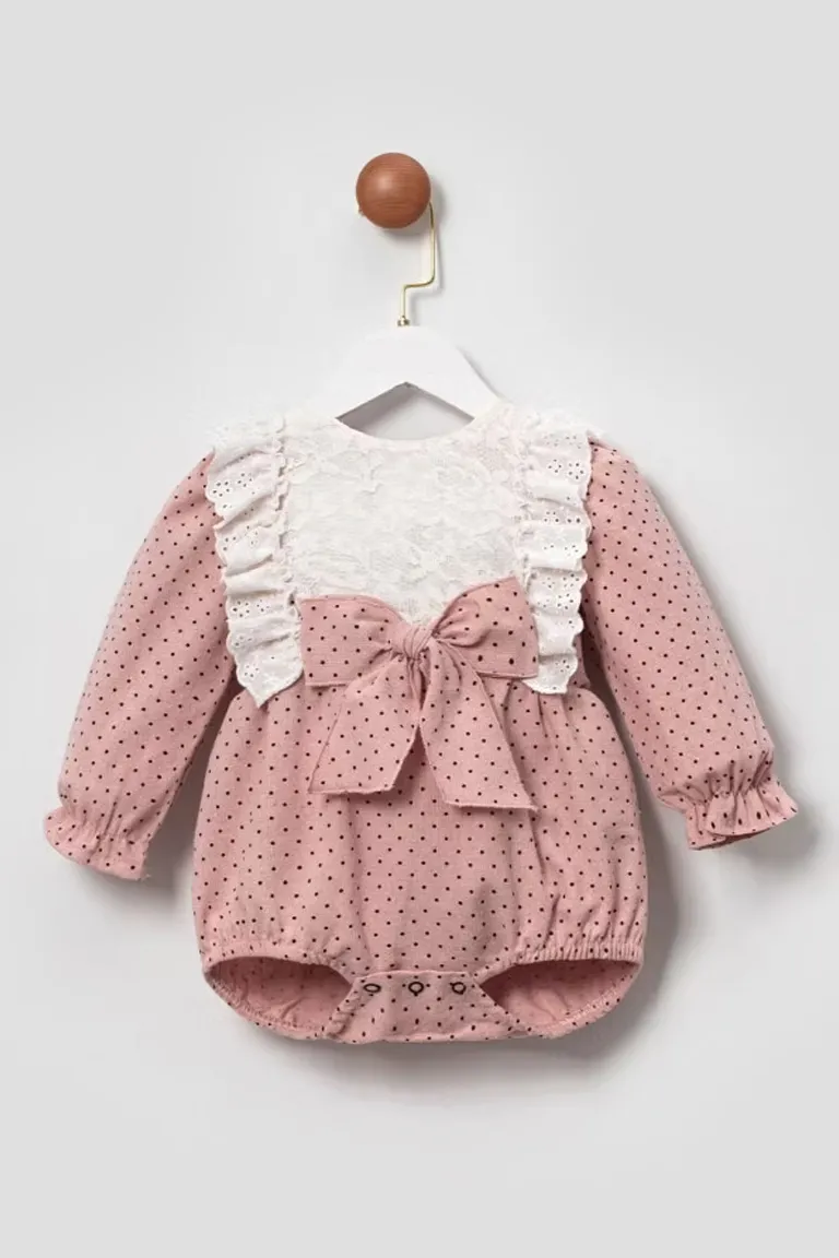 Pink bow romper