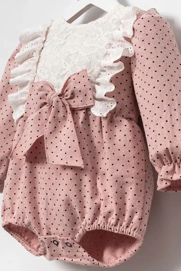 Pink bow romper