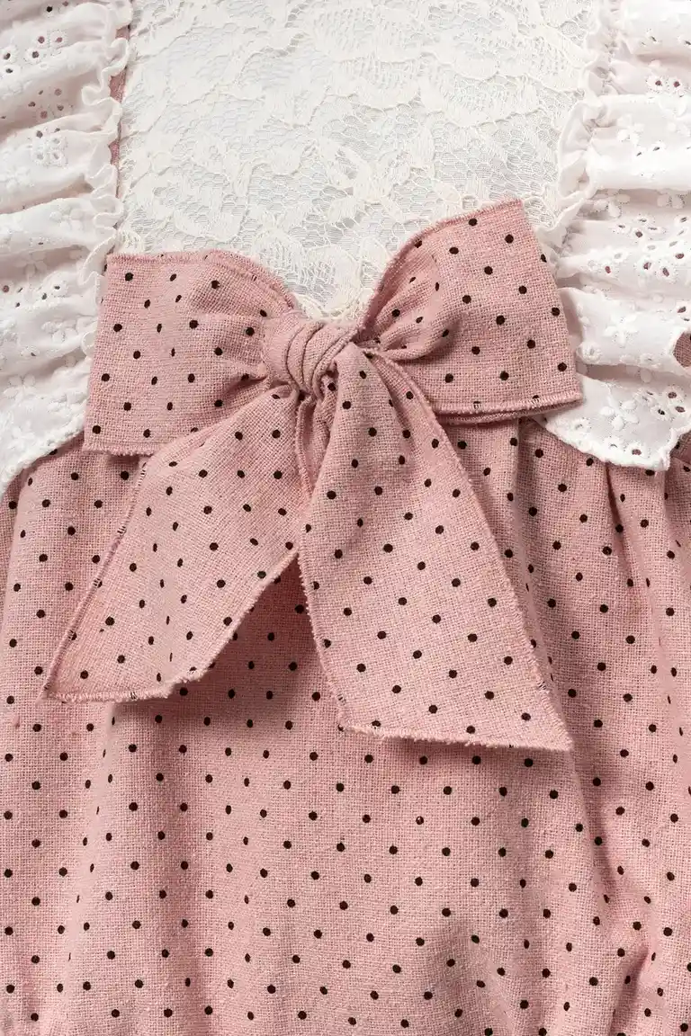 Pink bow romper