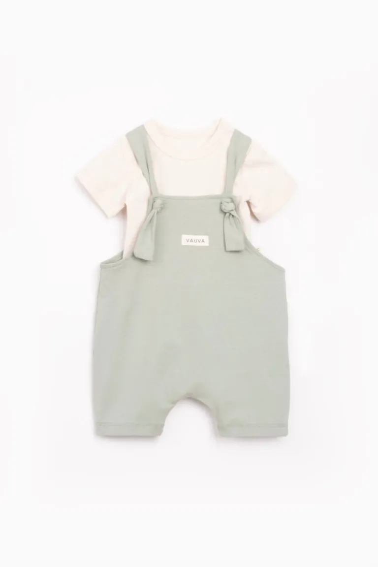 Green overall in two pieces